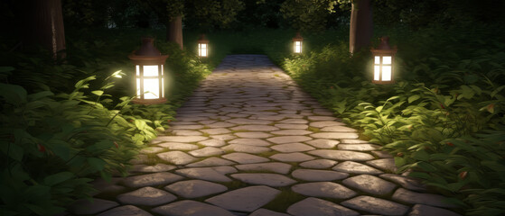 Obraz premium modern outdoor furniture, polished floors, and soft lighting