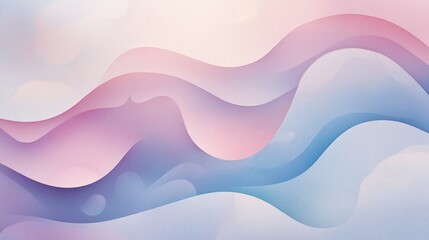 Fototapeta premium Abstract digital art piece with a pastel color scheme. it features a combination of pink, blue, and light blue wavy lines that create a wave-like pattern.