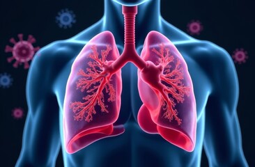 Metapneumovirus,HMPV,Exploration of the Human Respiratory System Featuring Elements Related to Viral Infections,