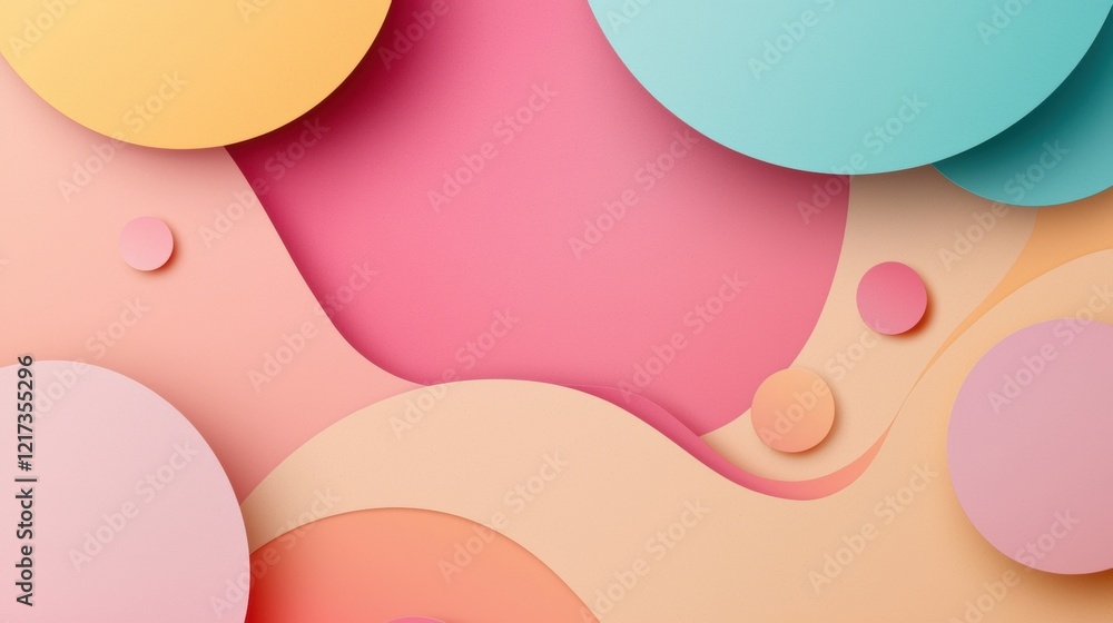 Poster abstract background with a variety of colorful shapes and lines. the shapes are arranged in a way th