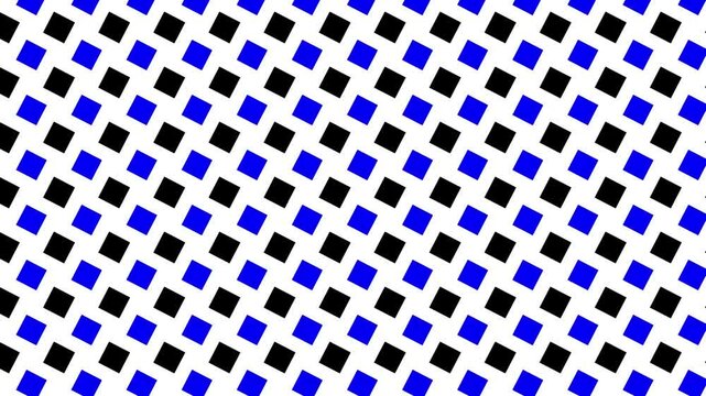 Geometric Pattern of Black and Blue Squares on a White Background