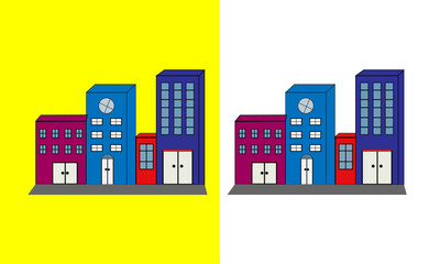 city house road saide bulding VECTOR DESIGN