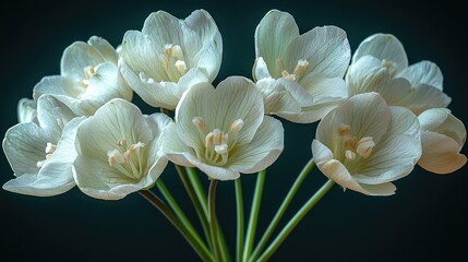 Fototapeta premium Delicate White Flowers Clustered Together Beautifully