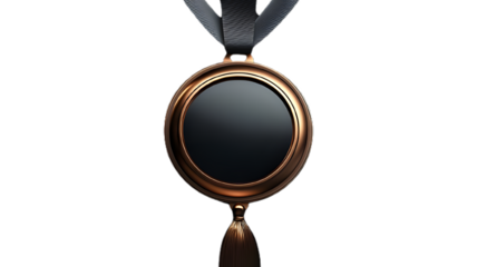 Modern Award Badge with Bold Bronze Center, Png