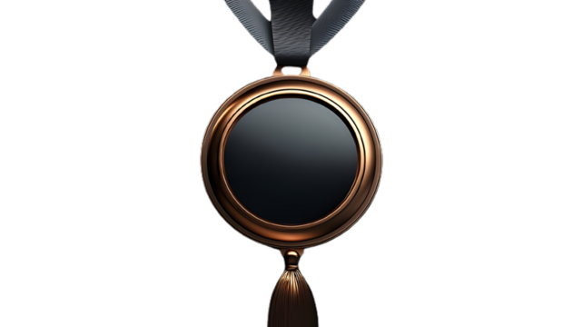 Modern Award Badge with Bold Bronze Center, Png