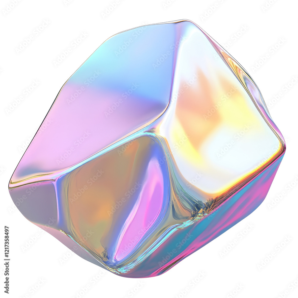 Poster iridescent gemstone: a captivating, abstract rendering of a gemstone, showcasing iridescent colors s
