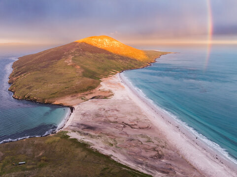 Sunrise over the Neck at Saunders Island, Falkland Islands