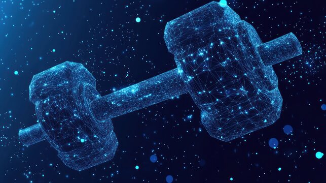 Abstract digital dumbbell.
