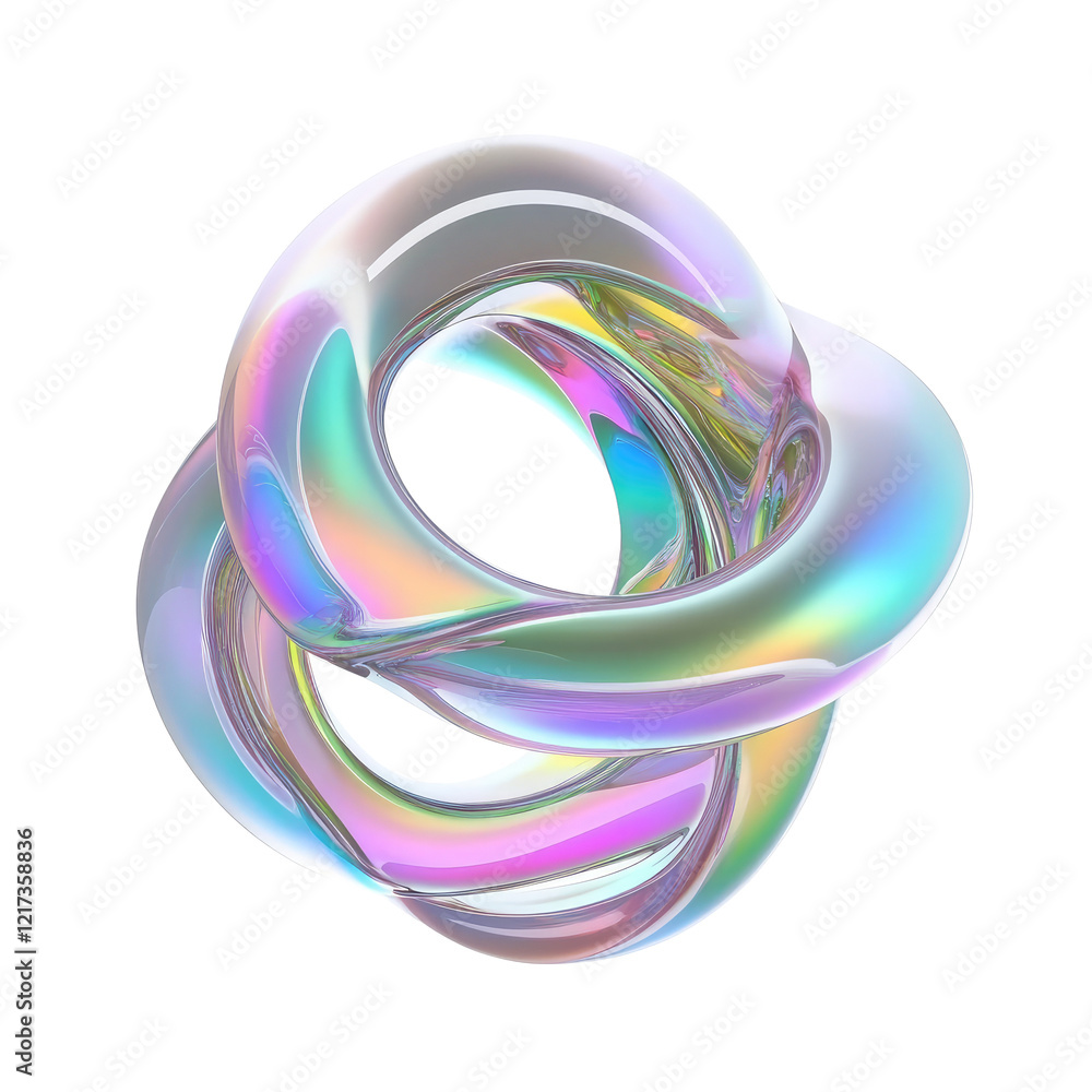 Poster abstract iridescent knot: a mesmerizing abstract image of a iridescent knot, a captivating blend of 