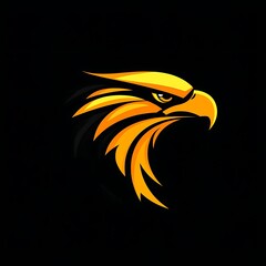 Naklejka premium Luminous eagle design highlighting metallic wings against a dark background