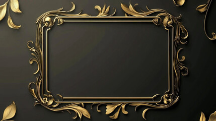 Green Wall With Gold Frame, Premium gold border freehold border black