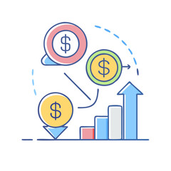 currency devaluation icon, currency devaluation vector illustration-simple illustration of currency devaluation, perfect for currency devaluation logos and icons