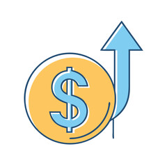 dollar sign with up arrow icon, dollar sign with up arrow vector illustration-simple illustration of dollar sign with up arrow, perfect for dollar sign with up arrow logos and icons