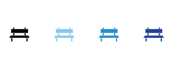 bench icon vector set, bench silhouettes, bench symbol icon flat vectors isolated on white background.