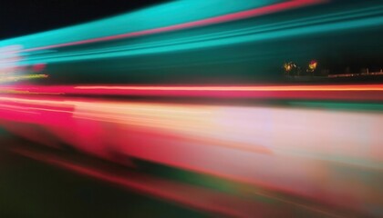 dynamic urban motion blur with vibrant red and teal light trails captured on a dark city street for futuristic and modern designs

