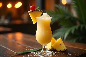 cocktail with pineapple, Pi&ntilde;a Colada