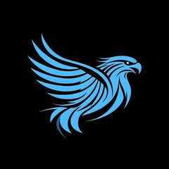 Fototapeta premium Shining eagle artwork with radiant golden wings on shadowy background