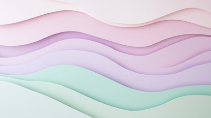 Abstract background with multiple wavy lines in different shades of pink, purple, and light green. the lines are arranged in a wave-like pattern, creating a sense of movement and depth.