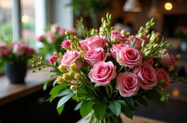 Obraz premium bouquet of flowers in a flower shop , flower business