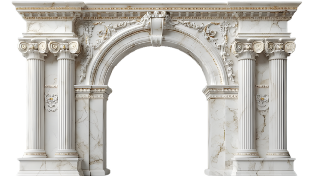 Stunning 3D-Rendered Classic Column Arch, Png