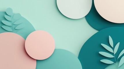 Abstract background with a pastel color scheme. it has a light green background with multiple...