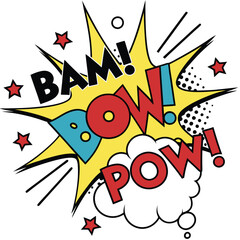 Vibrant Comic Book Explosion with Dynamic Text