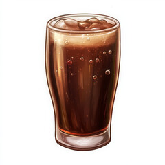 Refreshing glass of soda with ice and bubbles, perfect for hot days