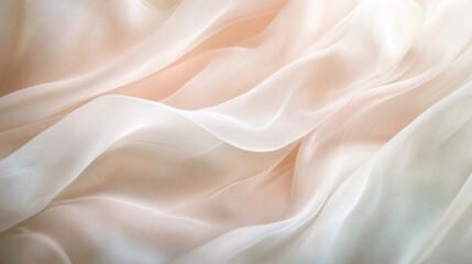 Obraz premium Soft, flowing peach and white silk fabric texture.