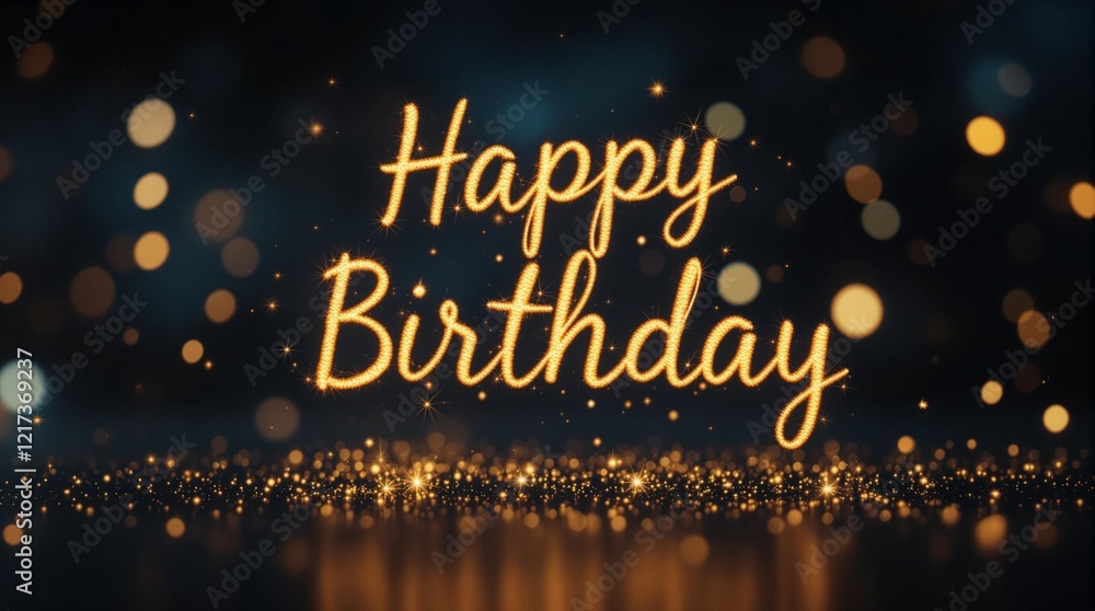 Poster a birthday greeting with the words \