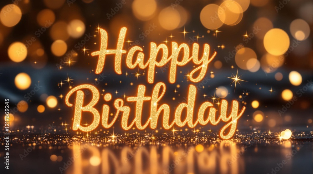 Poster a birthday greeting with the words \