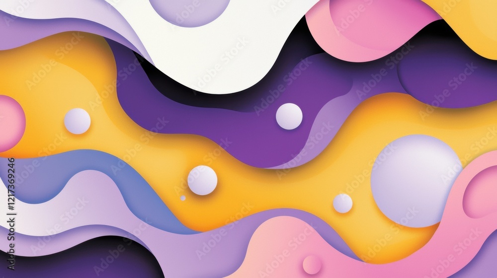 Poster abstract digital art piece with a colorful and fluid design. it has a combination of different color