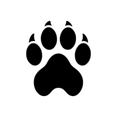 Cougar paw print silhouette icon vector illustration design on white background. © Techzaka
