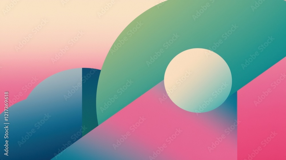 Poster abstract digital art piece with a modern and minimalistic design. it has a combination of different 