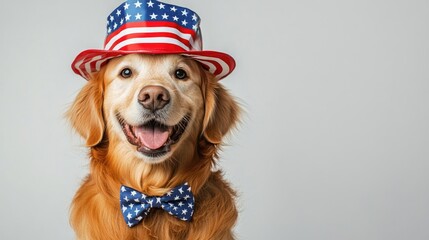 American Flag Fourth of July Golden Retriever