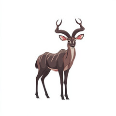 Obraz premium Majestic greater kudu, striking horns, elegant stance.