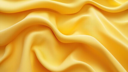 Fototapeta premium Abstract yellow fabric texture with soft folds and waves.
