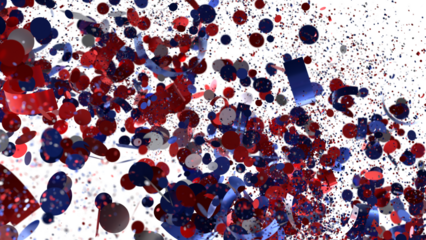 Red Blue Confetti Explosion Background