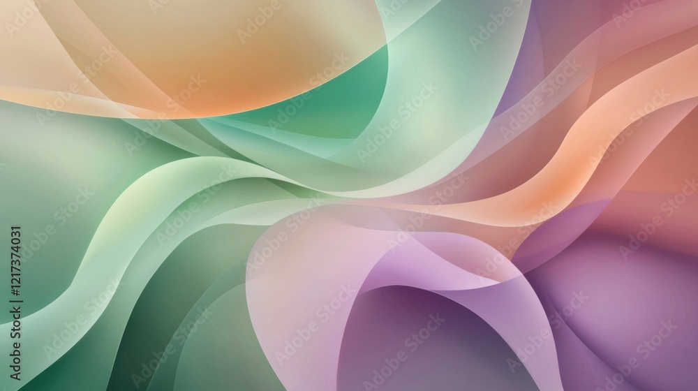 Poster abstract digital art piece with a modern and colorful design. it has a combination of different shad