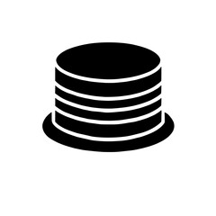 Stack of Pancakes Icon: A simple yet delicious-looking icon depicting a stack of fluffy pancakes, perfect for menus, websites, or apps related to breakfast, food, or restaurants.