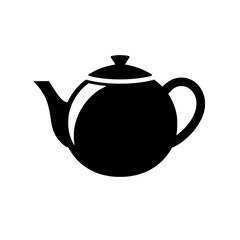 Classic Teapot Silhouette: A simple yet elegant silhouette of a classic teapot, perfect for illustrating tea time or a cozy atmosphere. The bold black design evokes a sense of tradition and warmth.