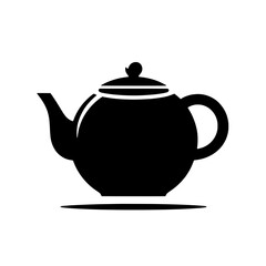 Classic Teapot Silhouette: A simple yet elegant silhouette of a traditional teapot with a rounded body and a lid, perfectly capturing the essence of warmth and comfort associated with tea time. 