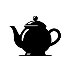 Classic Teapot Silhouette: A simple yet elegant silhouette of a traditional teapot, showcasing its classic design and evoking a sense of warmth and comfort. Perfect for tea-related projects, branding.
