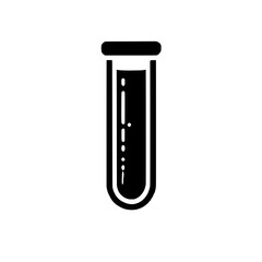 Test Tube Icon: A simple yet striking icon depicting a test tube filled with liquid, perfect for scientific, medical, or laboratory-related projects.  