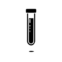 Test Tube Icon: A simple yet powerful icon depicting a test tube filled with liquid, representing scientific research, experimentation, and laboratory analysis. 