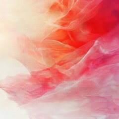 A painting of a pink and white fabric with a red swirl