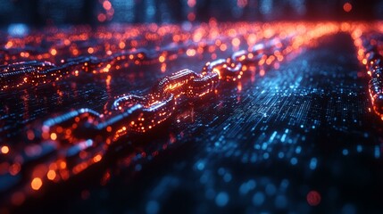 A secure blockchain network with a firewall protecting data and preventing potential attacks from hackers. 430