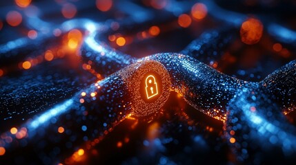 A blockchain shield with multiple layers, symbolizing advanced security mechanisms that prevent tampering or fraud. 463