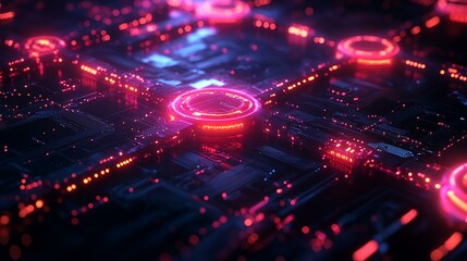 A glowing blockchain with a digital lock in the center, symbolizing the tamper-proof nature of blockchain technology. 471