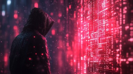 A futuristic digital bank with blockchain security protecting sensitive customer data from cybercriminals. 486