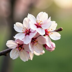gentle sway of pale pink cherry blossom branch, branch, cherry blossom